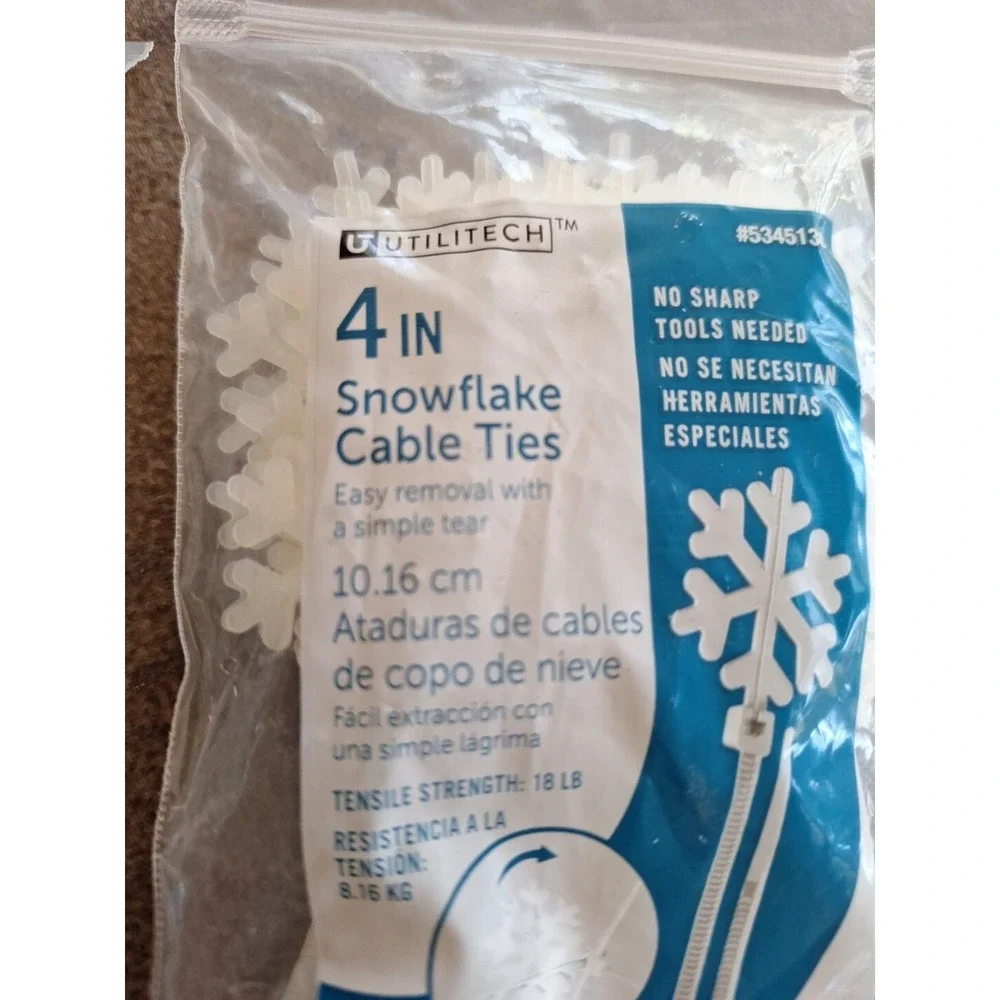 100 Snowflake Cable Ties 4